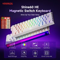 AKKO x Veekos Shine60 HE Magnetic Switch Keyboard 60% Rapid Trigger Keboard RT 0.01mm Snap Key Custom Keyboard for Esports Gamer
