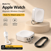 Portable Magnetic Wireless Watch Charger Type C 8pin Two interfaces With Charging Cable Hanging Strap For Apple Watch 11 10 9 8