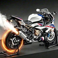 Key Start 1:9 S1000RR Alloy Street Sports Motorcycle Model Diecast Metal Track Racing Motorcycle Model Sound and Light Kids Gift image 4