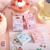 50Pcs Fudge Paradise Series Boxed Stickers Decorative Scrapbooking Kawaii Label Diy Diary Album Phone Journal Planner