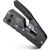 AOKIN rj45 Crimper CAT7 Crimping Tool for Pass Through RJ11 RJ 45 Connector CAT6 CAT5E Modular Plugs With Wire Stripper Cutter