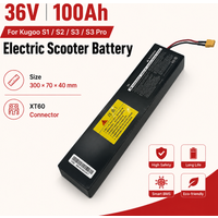 Ersatzakku 36V 100Ah für Kugoo S1 S2 S3 S3 Pro Elektroroller, Hochleistungs-100000mAh-Akku mit BMS