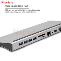 11/12 in 1 4K USB Type C HUB USB 3.0 Dock station HDMI-Compatible Splitter USB HUB Card Reader PD Docking station for MacBook PC