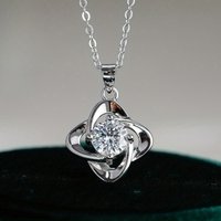 1Pc 0.8Carat Luxury Simple Pendant Necklace, Four-leaf Clover Necklace Pendant, Fashion Collarbone Chain