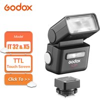Godox IFlash IT32 TTL Camera Flash with Magnetic Mounting X5 Wireless Flash Trigger for Sony Nikon Canon Fujifilm Olympus Camera