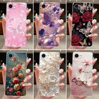 For iPhone 17e Case Clear Luxury Fashion Elegant Butterfly Flower Soft TPU Silicone Phone Cover for Apple iPhone 17e 17 e Casing