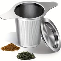 1 Stainless Steel Tea Strainer - Durable mesh filter with dual handles, perfectly sized and large capacity
