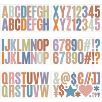 6pcs Alphabet Letter Stickers Colorful Self Adhesive Sticker for DIY Art Project Hand Craft Large Font Alphanumeric Sticker Kit