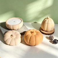 Pumpkin Shape Gypsum Storage Box Silicone Mold Plaster Storage Jar Candle Cup Vessel Home Decoration Mould