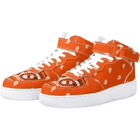 Factory Outlet Purple Bandana Print Men Basketball Sneakers Leisure Shoes Customized On Demand Light Running Shoes 1 MOQ