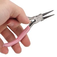 Mini Beading Pliers, Insulated Diagonal Round Bent Needle Nose Tools for Jewelry Making