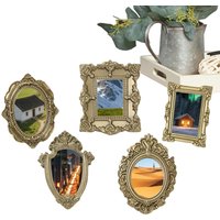 5pcs/set Mini Vintage Frames Small Antique Resin Photography Decor Galley Wall Christmas Picture Display For Photography Crafts