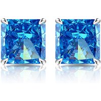 High-carat diamond square 100% 925 sterling silver stud earrings - Ice-cut design for ladies, suitable for wedding and banquet o