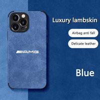 For Benz AMG Logo Suede Car All Inclusive Phone Case For iPhone 17 16 15 13 14 12 Pro Max Mini 8 XR XS 16 Plus 15Pro MAX Cover