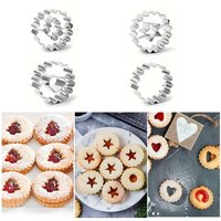4pcs Stainless Steel Cookie Cutters Set Heart Star Christmas Tree Shapes for Holiday Baking Christmas Pastry Decorations