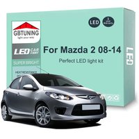 9Pcs Cars Accessories For Mazda 2 Mazda2 2008 2009 2010 2011 2012 2013 2014 Canbus Dome License Plate LED Interior Light Bulb