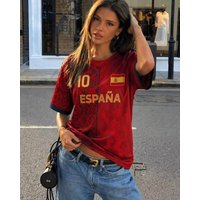 2026 New Men Women Spain 10 Flag Soccer Fan T-Shirt Crewneck Short Sleeve Breathable Quick Dry Streetwear Kids Football Tshirt