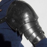 Medieval PU Leather Shoulder Armor Pauldrons Viking Knight Warrior Cosplay Costume Larp Accessory Spaulders Halloween Prop Men