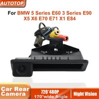 Kamera cofania do BMW serii 3 E90, serii 5 E60, X5, X6 E70 E71, X1 E84, wodoodporna kamera parkowania z montażem na klamkę bagażnika, noktowizor