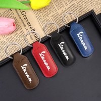 PU Leather Motorcycle Emblem Keychain Keyring Pendant For Piaggio Vespa Primavera 150 SPRINT LXV 125 200 Beverly Fly Liberty MP3
