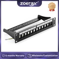 ZoeRax Network 10" 12-Port 1U Empty Blank Patch Panel For Standard Keystone Jacks Rack Mount