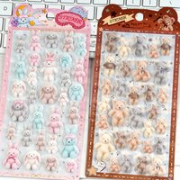 Creative Flocking Animals Rabbit Bear Unicorn 3D Relief Stickers Scrapbooking Diy Stationery Sticker Cute School Supplies Gift