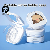 1PC Capybara Orthodontic Denture Storage Box With Mirror Braces Box Orthodontic Retainer Box Portable Braces Storage Box