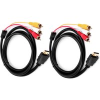 HDMI to RCA Cable, 1080P 5ft HDMI Male to 3-RCA Video Audio AV Cable Connector Adapter One-Way Transmitter for TV HDTV DVD
