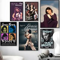 Singer G-Gracie A-Abrams Poster Waterproof Self-Stick Wall Art Stickers, Removable Wall Decor for Living Room and Bedroom