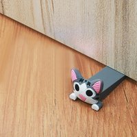 Cute Cartoon Silicone Door Reusable Shock Absorbent Block Wedge Doorstops Door Handle Stopper Home Door Anti-collision Stopper
