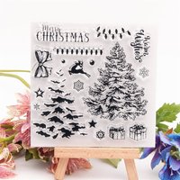 Christmas Winter Trees Clear Stamps Transparent Seal 10.5x10.5 Silicone Seal TPR Roller Stamps DIY Scrapbooking Card