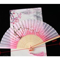 1PC Vintage Style Silk Chinese Folding Fan Japanese Pattern Art Craft Gift Home Decoration Ornaments party Dance Hand Fan gift