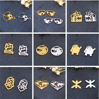 3pcs Mini Map Heart/Cute Frog Pendant 316 Stainless Steel Charms House&Sunglass&Arrow Fit DIY Bracelets Earrings Jewelry Making