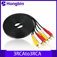 1.5M/3M/5M/10M/20M 3 RCA Male To RCA RCA Plug Splitter 3RCA Adapter Cable Audio TV DVD Video Adapter AV Cable RCA