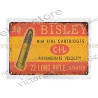 1950s CIL Bisley 22 LR ammo long rifle hunting metal tin sign plaque wall art