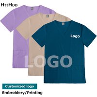 Custom Logo Printing or Embroidery Unisex Medical Uniforms Men Women Nursing Clothes Nurses Scrubs Sets Doctor Dentist Work Wear