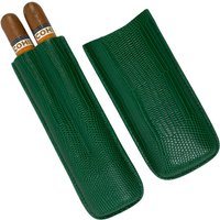 Luxury Crocodile Embossed Leather Cigar Case 2-Finger Portable Humidor Pressure Resistant Cigar Storage Box