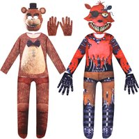Kids Halloween Costume Five Nights Freddyed Jumpsuit for Boy Cosplay Nightmare Bonnie Fnaf Freddybear Anime Child Christmas Gift