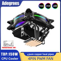 4 Heatpipes CPU Cooler 120MM PWM 4PIN ARGB CPU Fan for LGA Intel 1366 1155 1150 1151 1200 1700 2011 X79 X99 AMD AM3 AM4