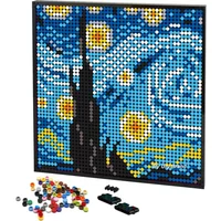 DIY Starry Night Pixel Pop Art Building Blocks Mosaic Painting Jigsaw Bricks Decorative By Numbers MOC Toys House Creative Gift