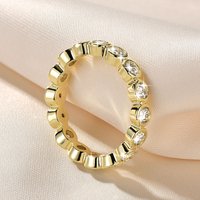 Lnngy Certified 3MM Moissanite Eternity Ring 14K Gold Filled Stackable Rings For Women Ladies Wedding Party Jewelry Gift