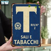 1pc, "Riv. No. 2: Sali E Tabacchi – Vintage Italian Signage", Metal Sign,Decoratve Paintings/Room/Restaurant/Bar/Door/Garage