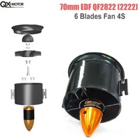 QX-Motor 70mm EDF with 6 Blades Fan 4S Brushless Motor QF2822(2222) 3000KV for RC Jet Airplane Plane