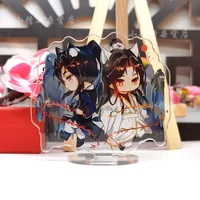 Erha and His White Cat Master Anime KeyChain Men Key Chain Women Standing Collection Ornament Accesorios Kids Acrylic Doll Party