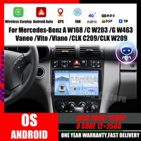 For Mercedes-Benz A W168 C W203 G W463 Vaneo Vito Viano CLK Class C209 Android GPS Car Radio Multimedia Video Player Carplay 4G