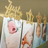 Monthly Paper One Year Old Baby Birthday Banner String Flag Photo Frame Photos Album Party Decor