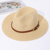 Panama-Strohhut, weiblicher Jazz-Zylinder, männlicher und weiblicher Frühlings- und Sommerstroh gewebter modischer Sonnenschutz und Sonnenschutzhut