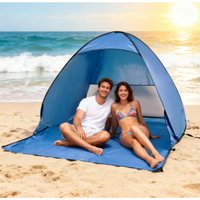 Outdoor camping tent, portable double-person beach tent, camping sunshade folding tent