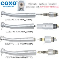 COXO Dental Turbine Fiber Optic High Speed Handpiece Air Rotor LED Coupler 6 Pin Fit KAVO NSK SIRONA WH CX207-G