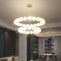 Nordic Ring LED Chandelier Dimmable Acrylic for Living Room Center Table Bedroom Hall Pendant Lamps Home Decor Lusters Fixture